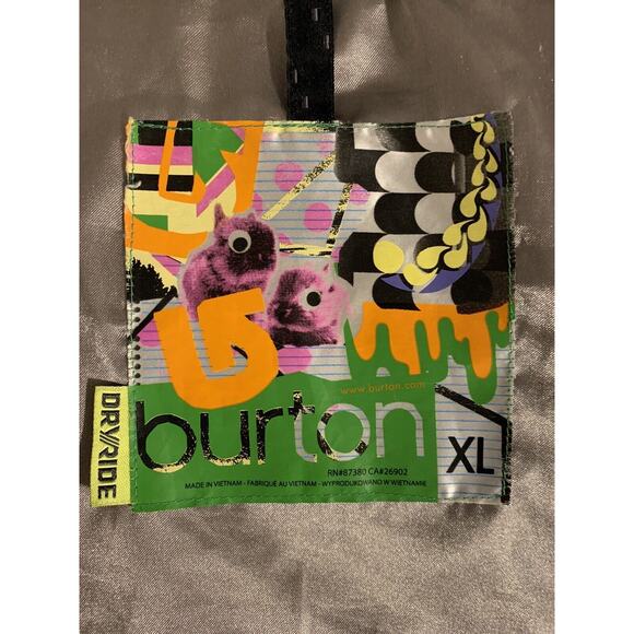 Burton Mens Winter Jacket XL Black Insulated Down Puffer Pockets Zipper Snaps - Picture 2 of 16